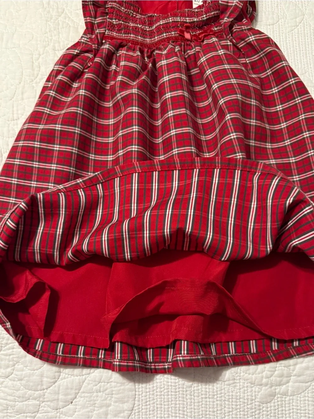 Carter's Red Plaid Ruffle-Shoulder Holiday Dress size 2T